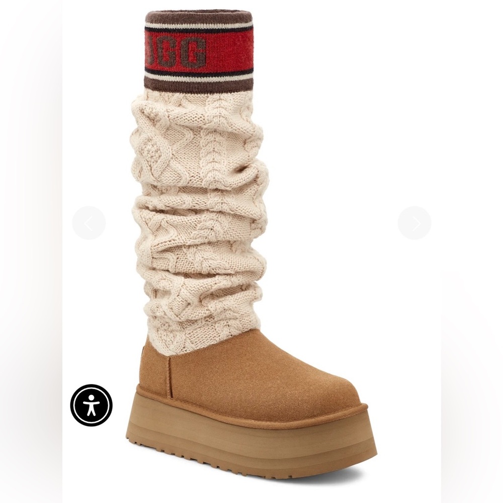 UGG Classic Sweater Letter Tall Womens Boots Size 9
